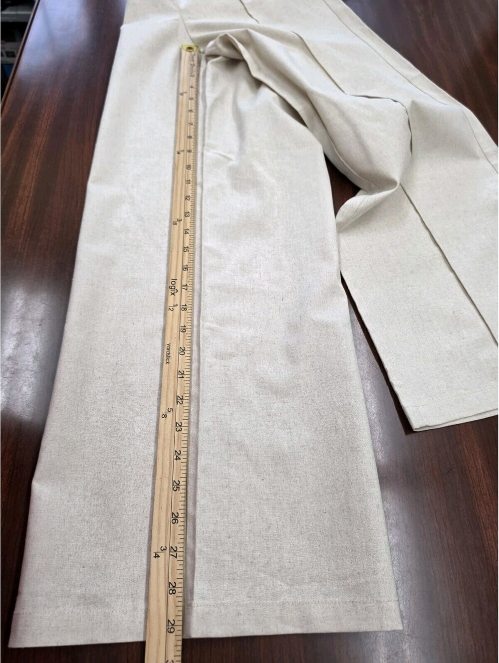 NWT Cider Beige Linen Blend Wide Leg Pants Womens Small High Rise Quiet Luxury - Picture 9 of 9